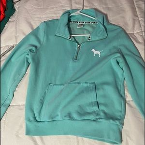 teal pullover from pink